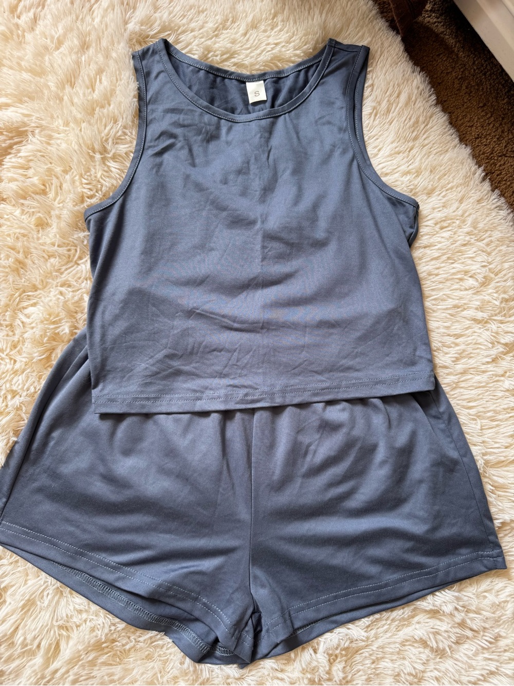 SHEIN Slate Gray Tank Top & Short Pajama Set